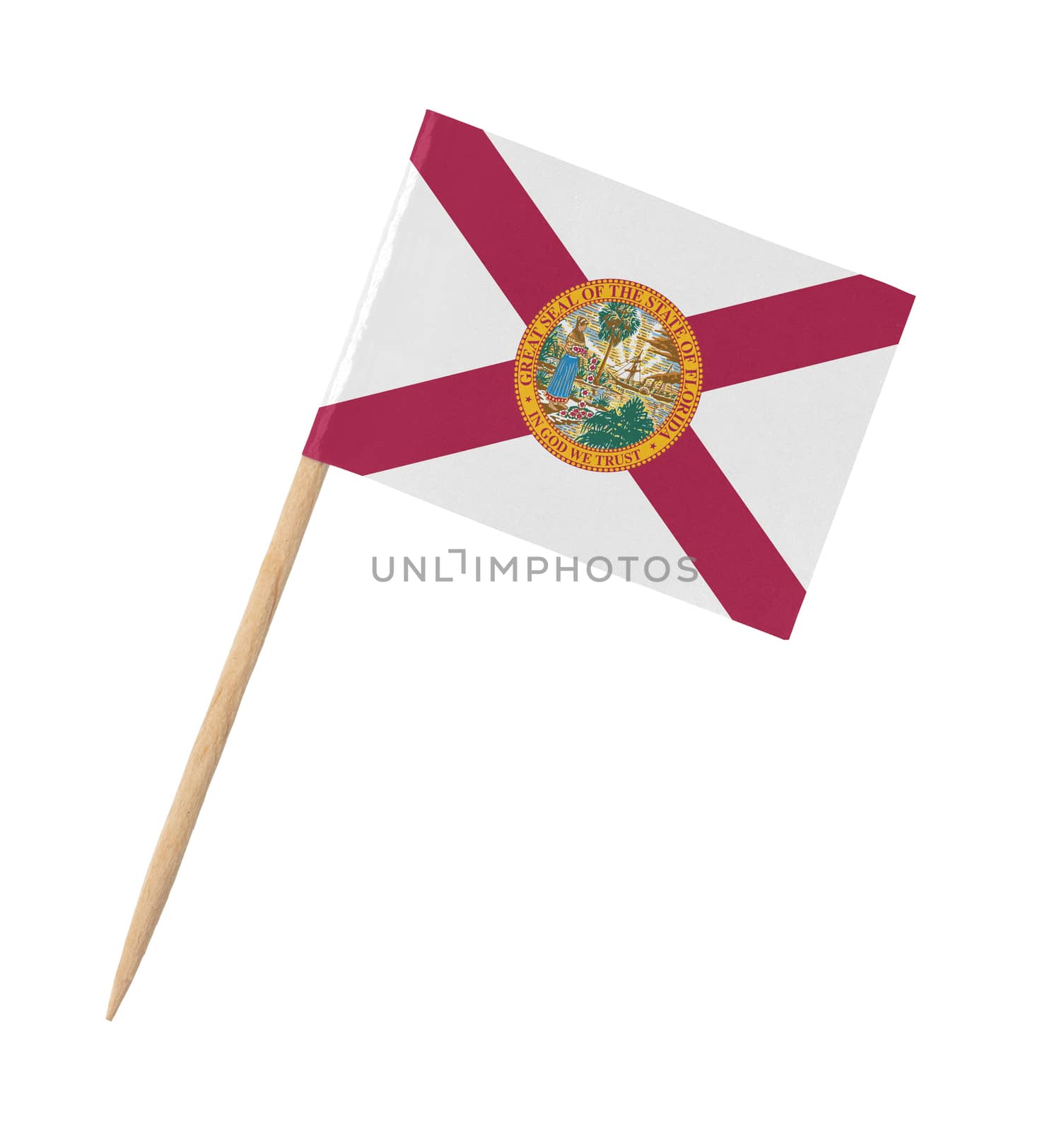 Small paper US-state flag on wooden stick - Florida  by michaklootwijk