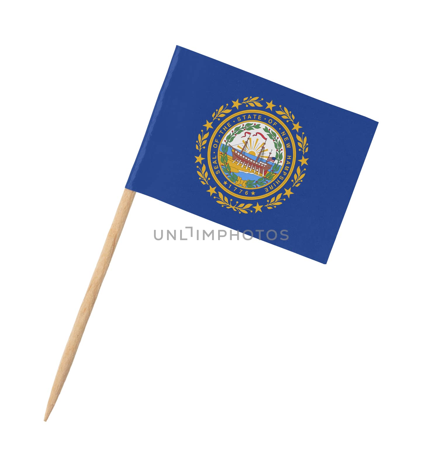 Small paper US-state flag wooden stick - New Hampshire by michaklootwijk