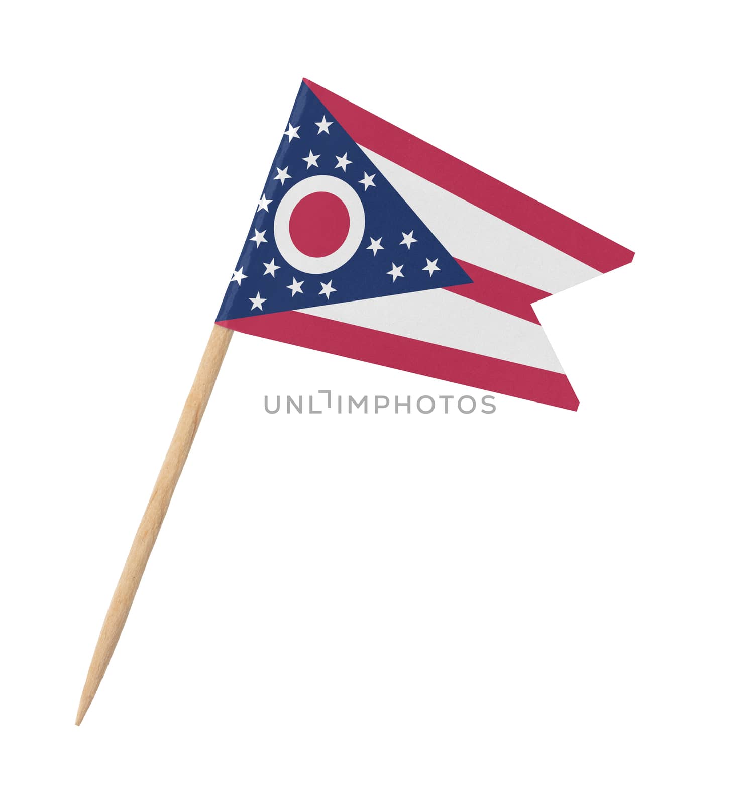 Small paper US-state flag on wooden stick - Ohio by michaklootwijk