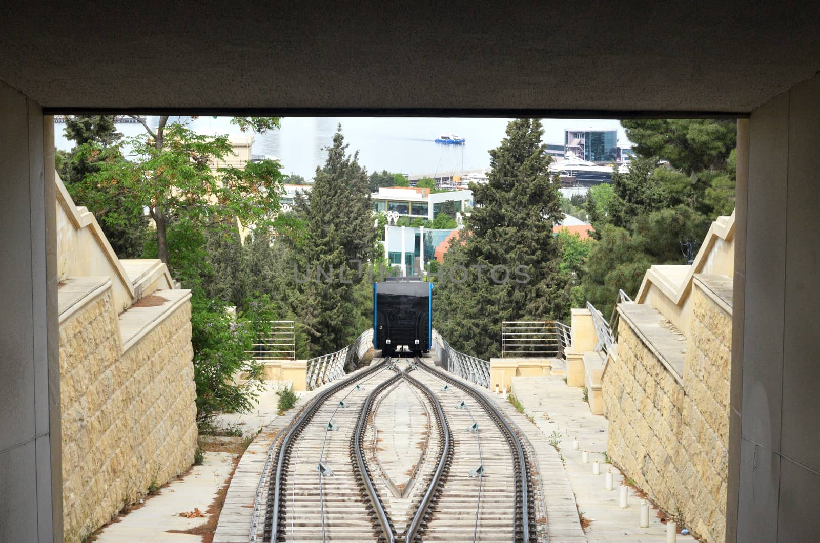 Funicular in Baku. View from the trailer.Located near the boulev by moviephoto