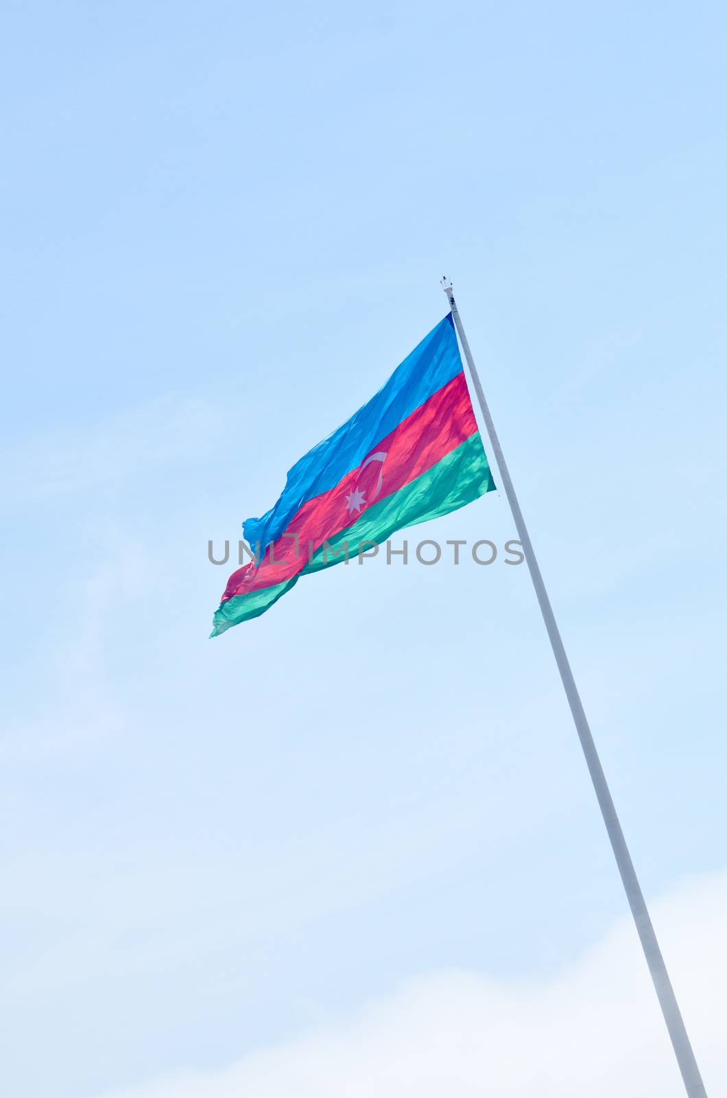 The flag of the Republic of Azerbaijan is one of the official st by moviephoto