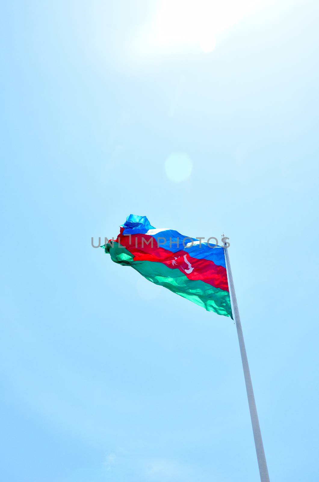 The flag of the Republic of Azerbaijan is one of the official st by moviephoto