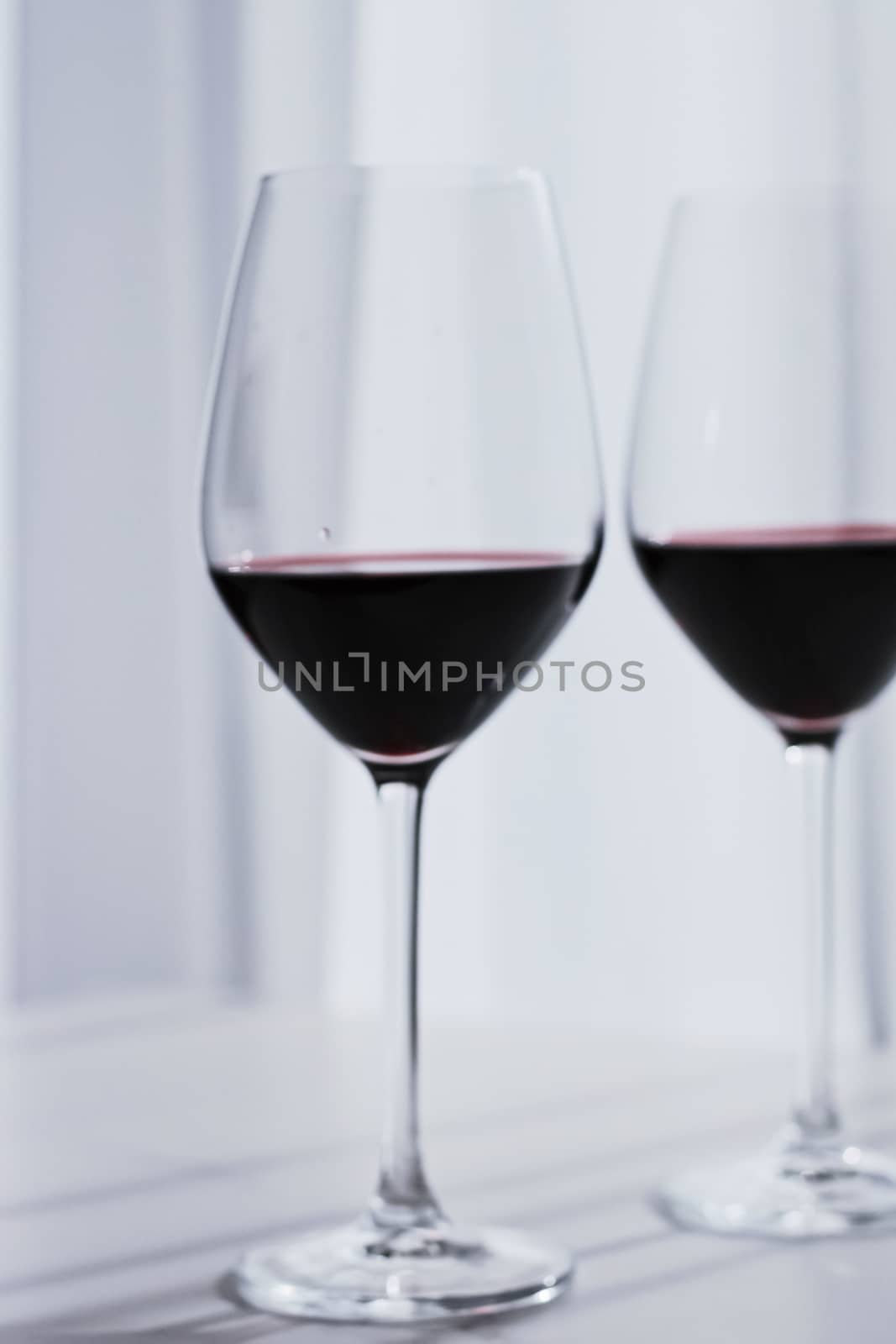Two glasses of red wine, organic beverage product by Anneleven