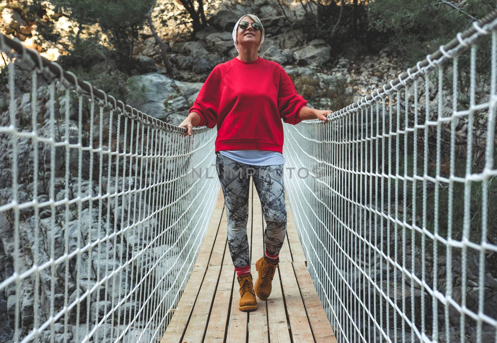Female hiker in Goynuk Kanyonu in Antalya,Turkey.