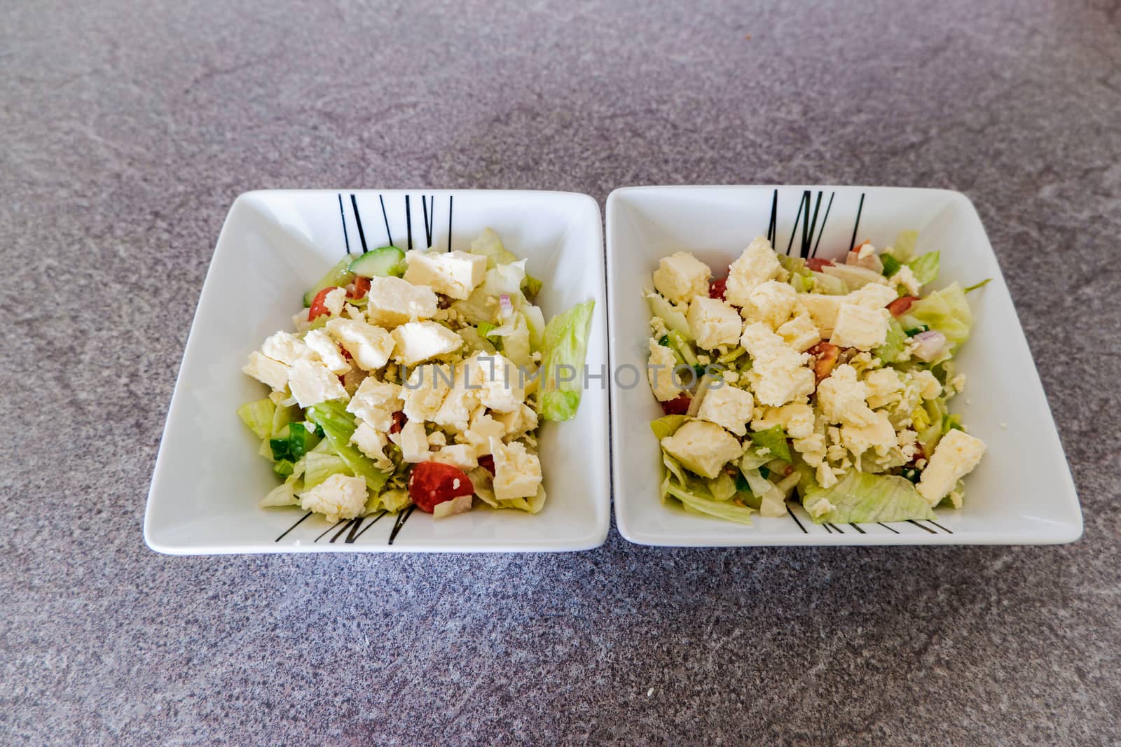 Lanashire Cheese and Tomato salad lunch in a bowl