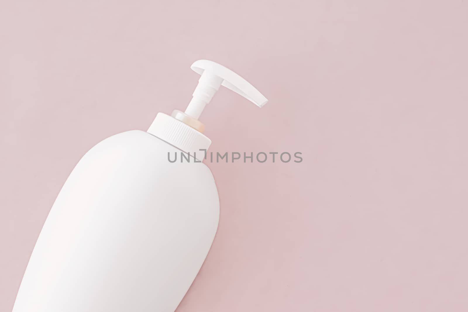 Bottle of antibacterial liquid soap and hand sanitizer on beige background, hygiene product and health care by Anneleven