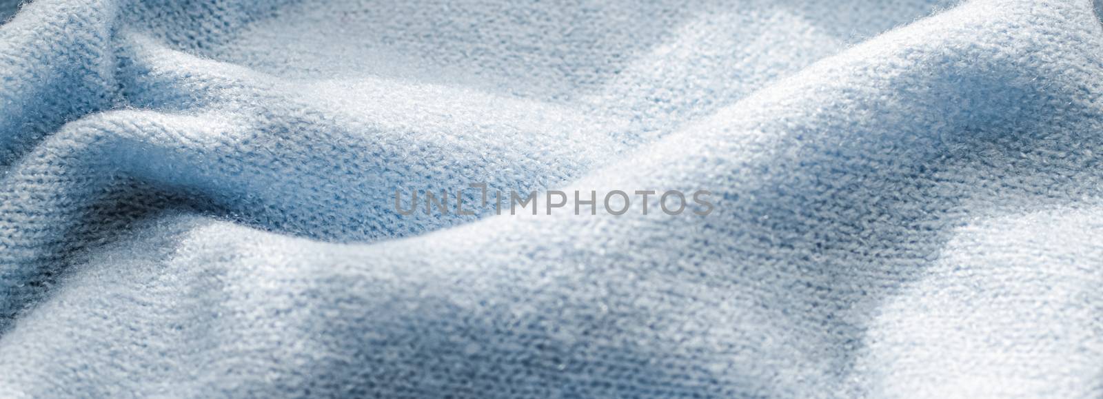 Premium blue fabric texture, decorative textile as background for interior design by Anneleven