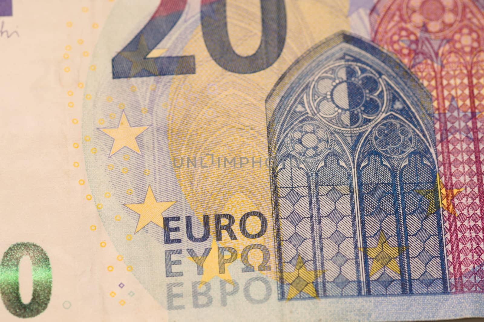 close up of twenty euro money banknote by paddythegolfer