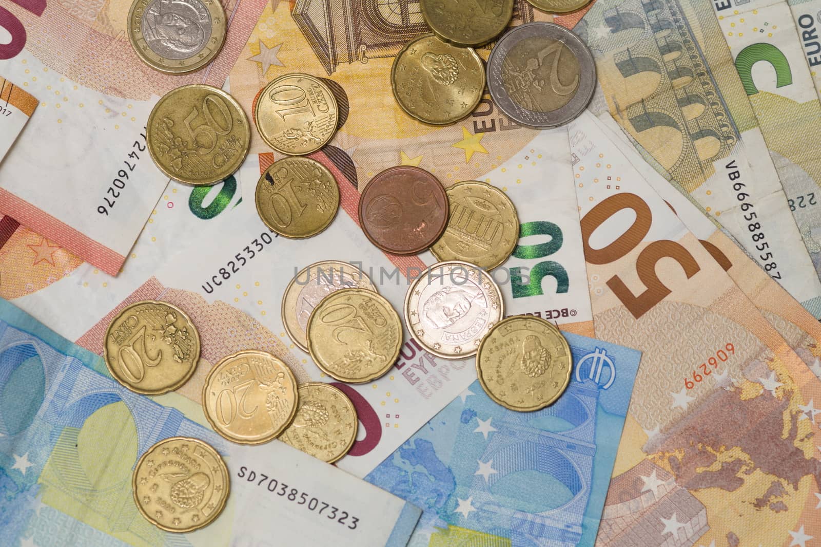 close up of euro money
