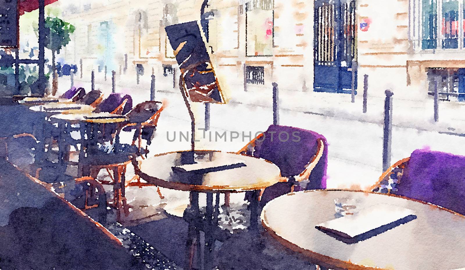 Watercolour Art Print, Travel in Europe Scene by Anneleven