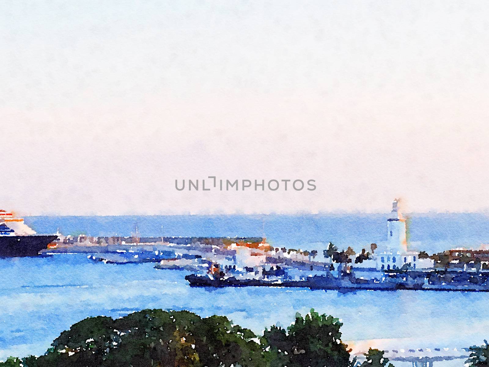 Watercolour Art Print, Sea and Travel Scene by Anneleven