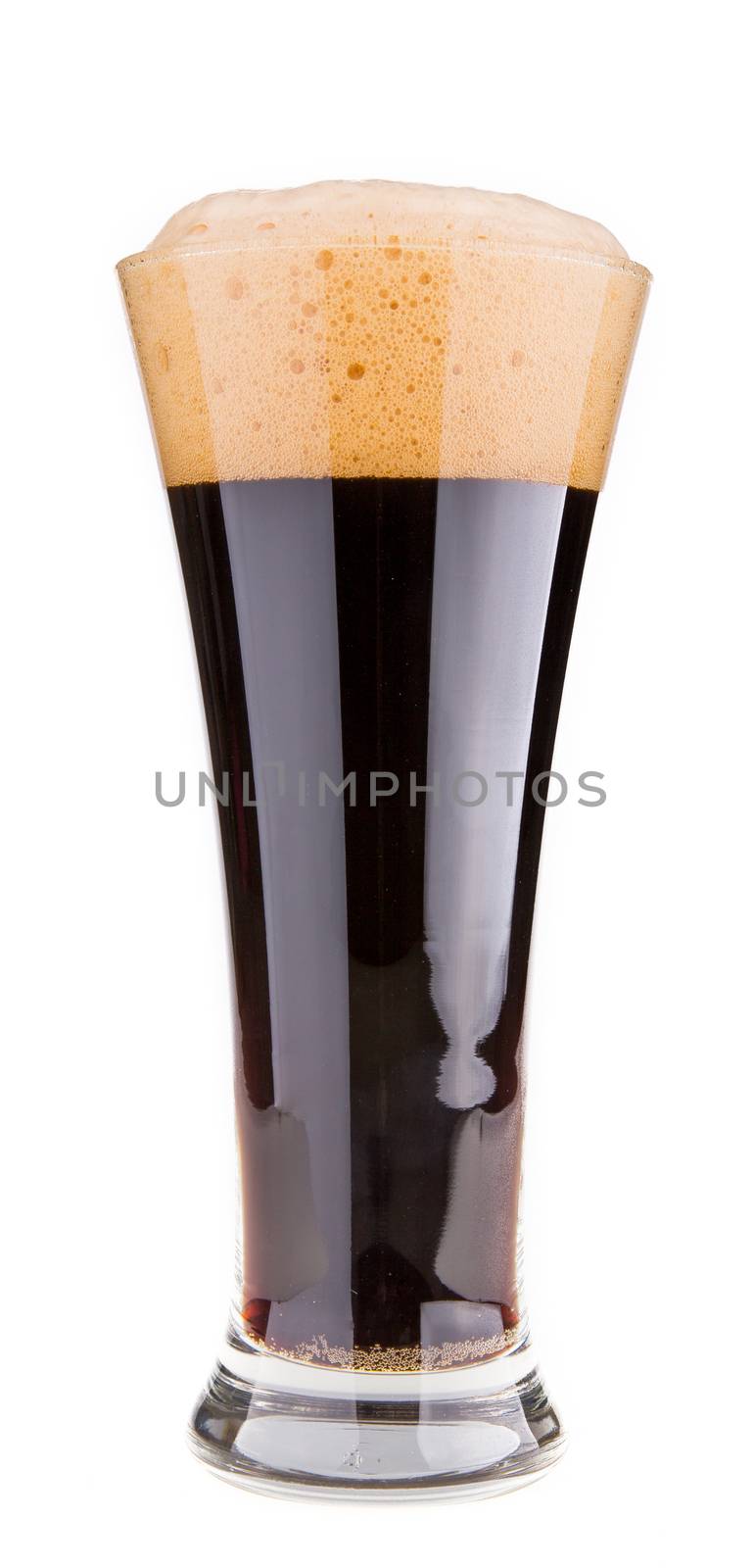 Pints of beer isolated on a white background.