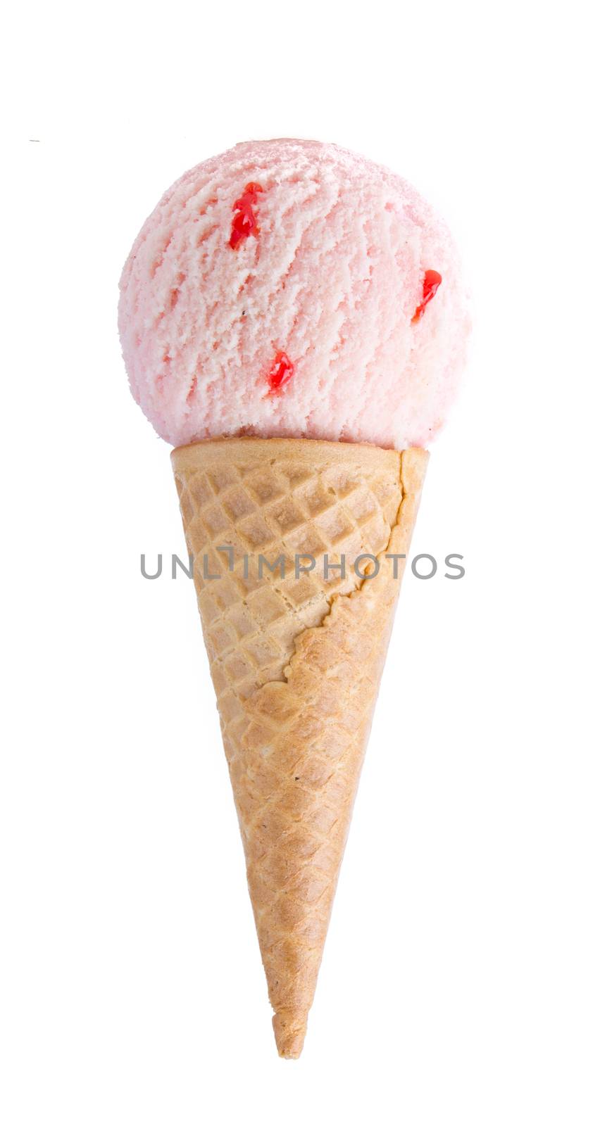 ice cream with cone on white background