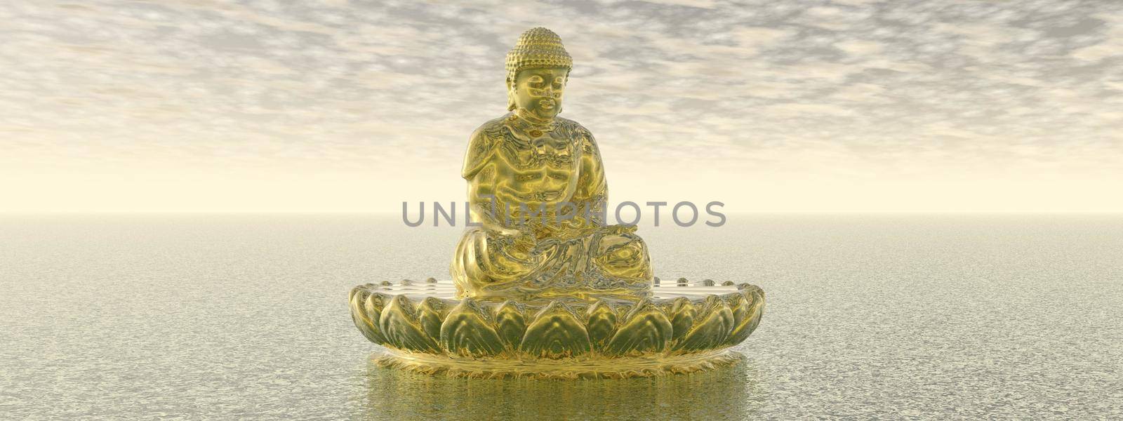 very beautiful zen and buddha landscape and sky - 3d rendering