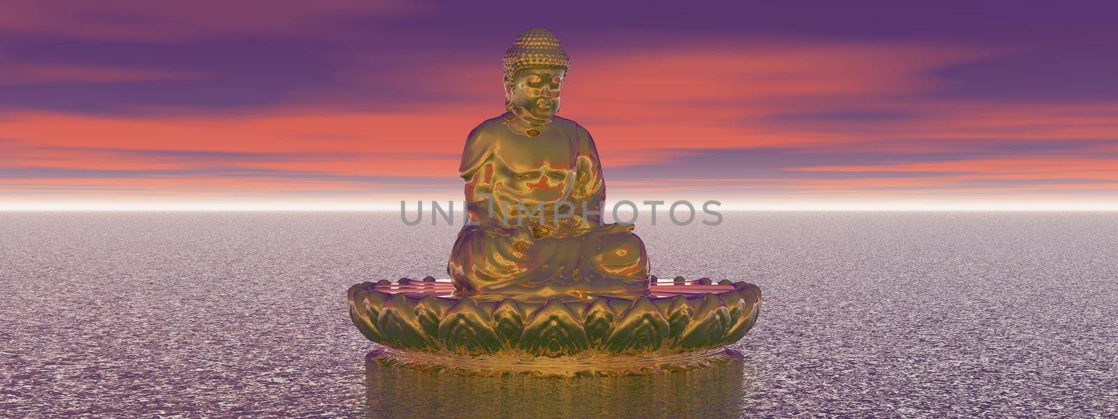 very beautiful zen and buddha landscape - 3d rendering by mariephotos