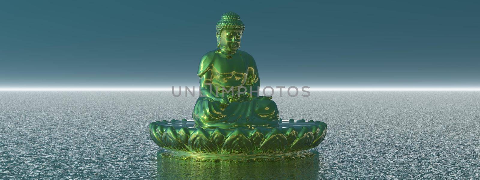 very beautiful zen and buddha landscape - 3d rendering by mariephotos