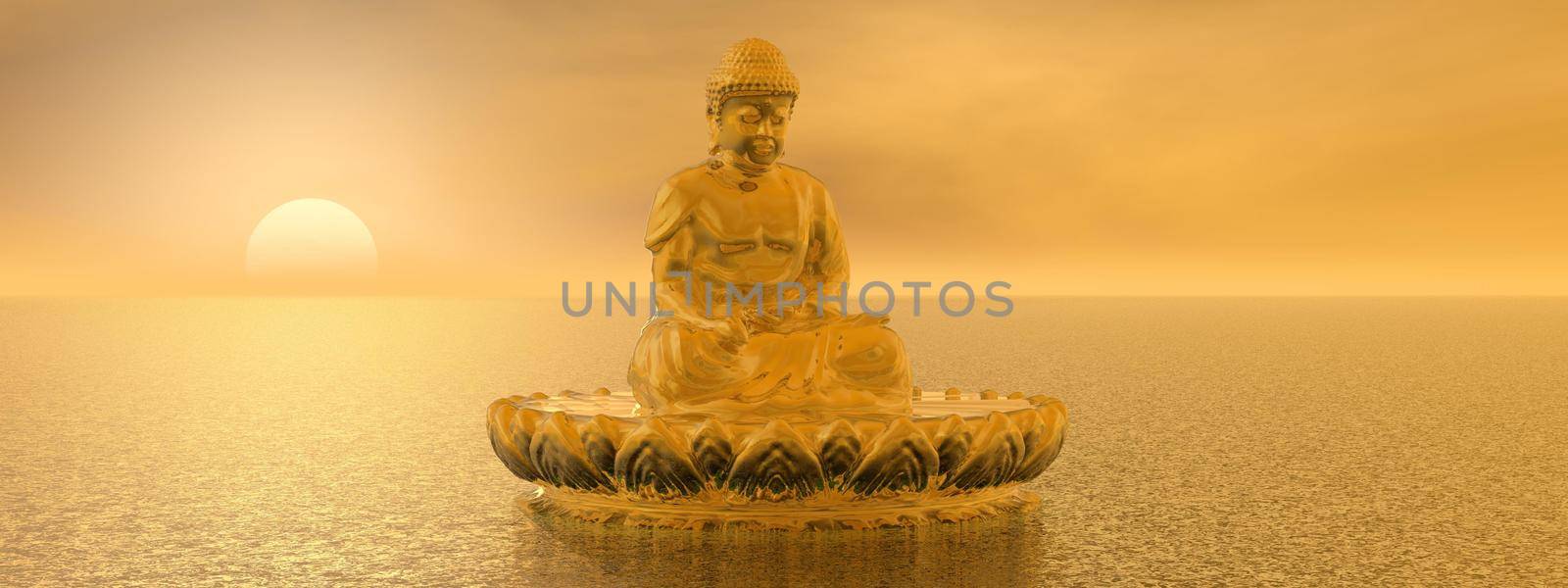 very beautiful zen and buddha landscape - 3d rendering by mariephotos