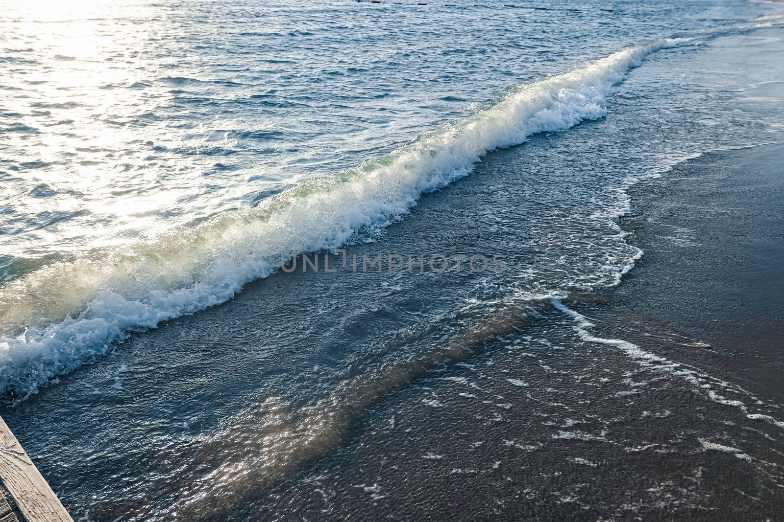 Beautiful sea or ocean waves, coast view from tropical sand beach, summer vacation travel and holiday destination scene