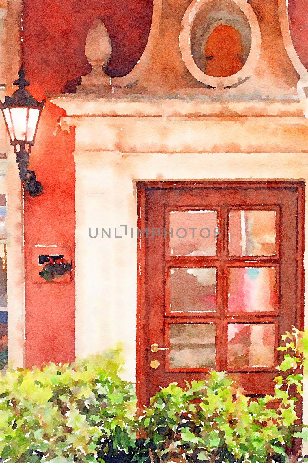 Watercolour Art Print, Travel in Europe Scene by Anneleven