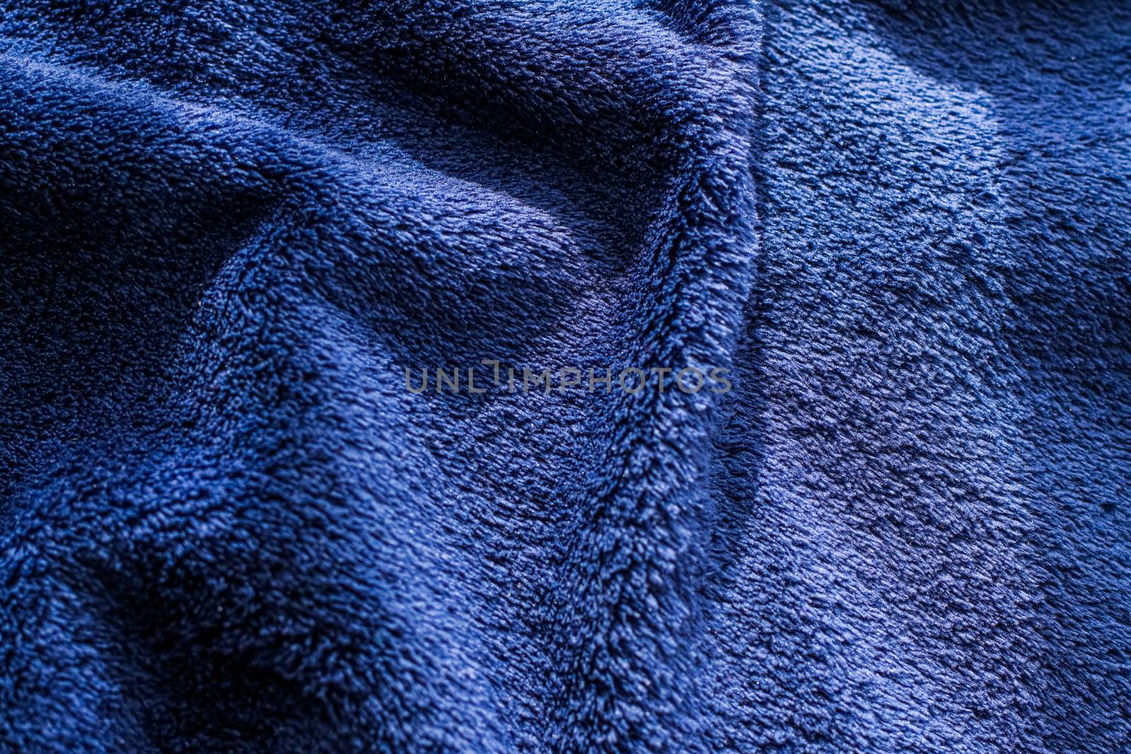 Premium blue fabric texture, decorative textile as background for interior design by Anneleven