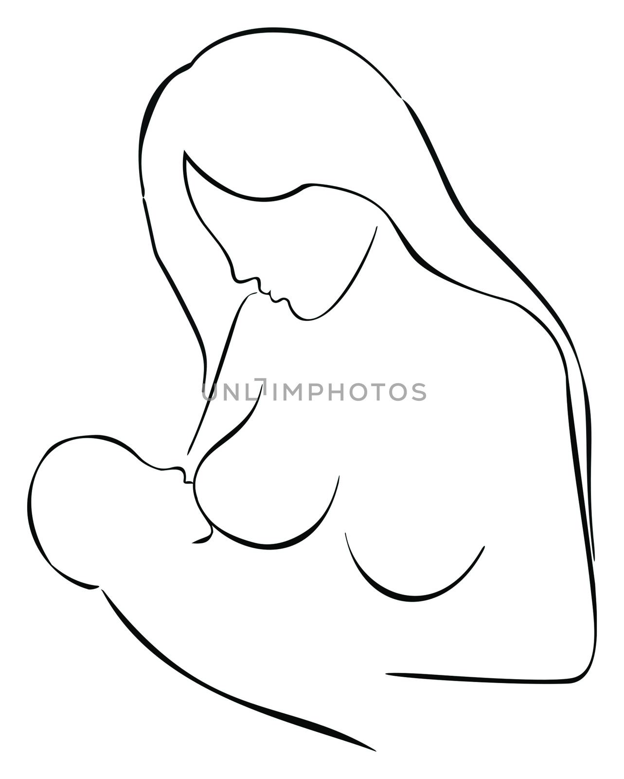 Breastfeeding Line Art by rts8459