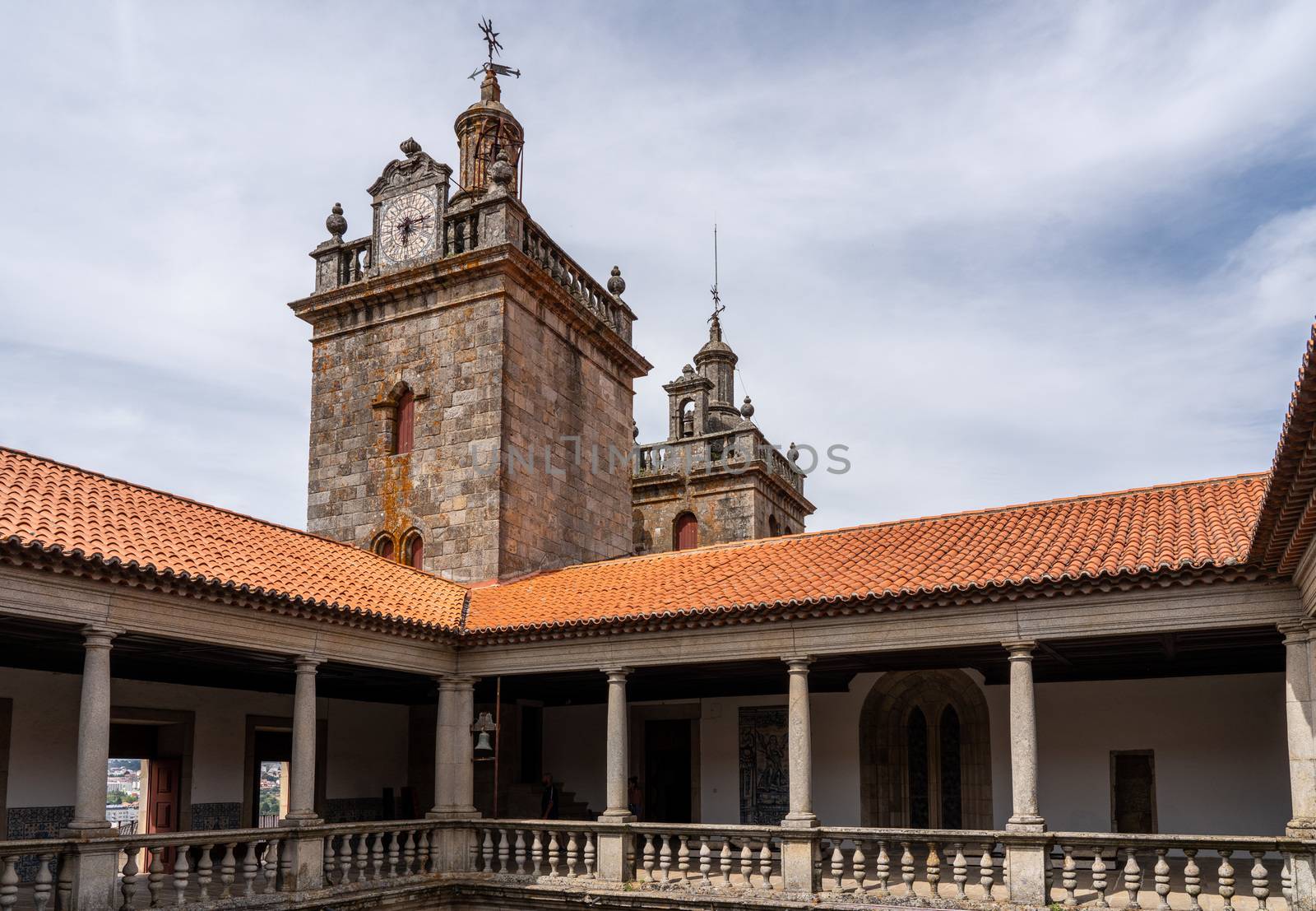 Covered walkways inside the Se or cathedral church in the old town of Viseu