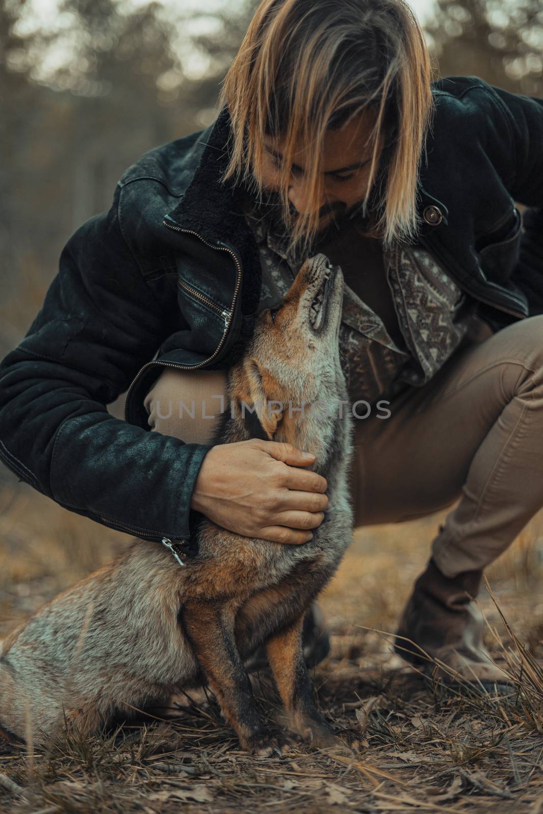 Young man with a wild fox by Dumblinfilms