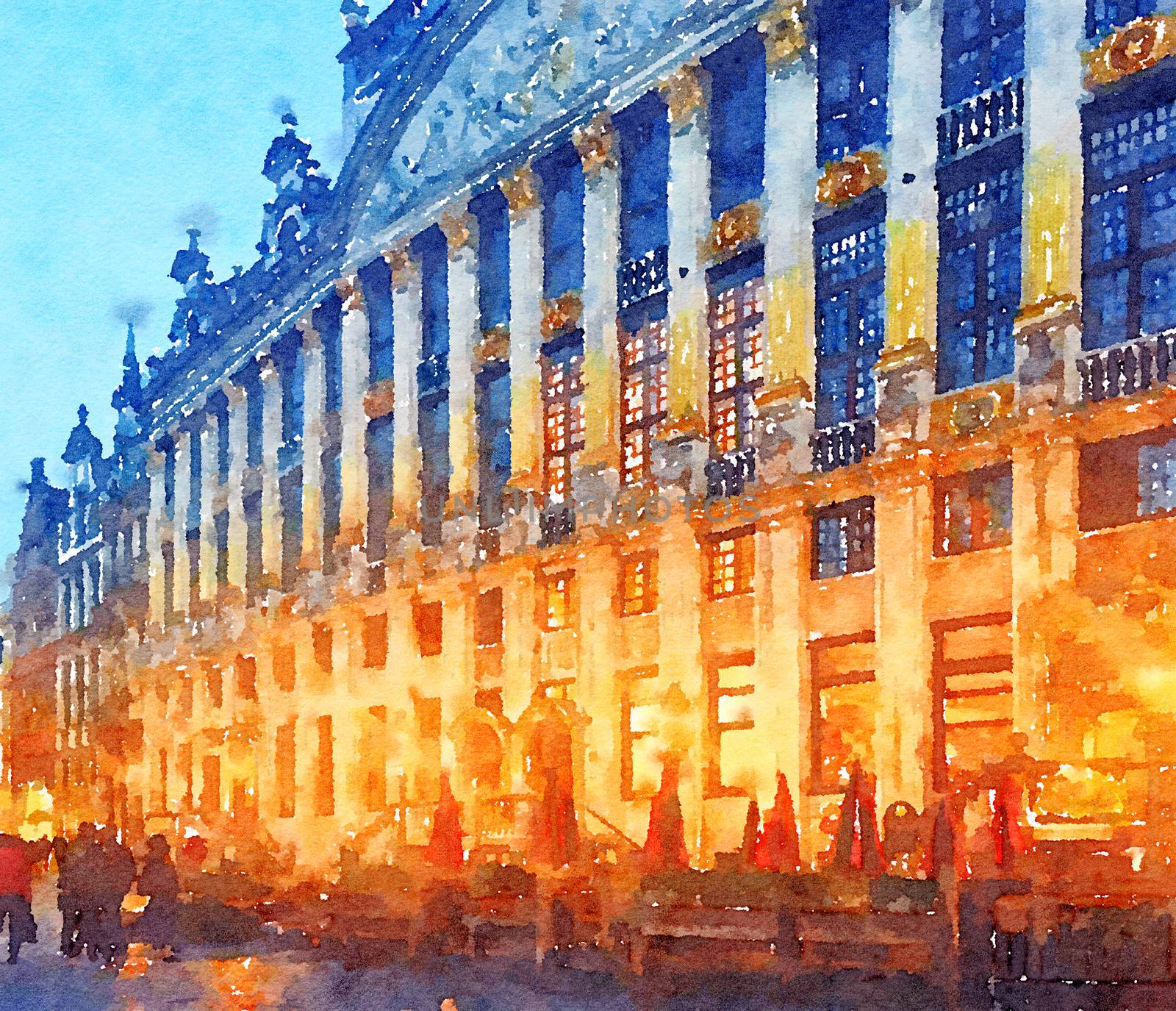 Watercolour Art Print, Travel in Europe Scene by Anneleven