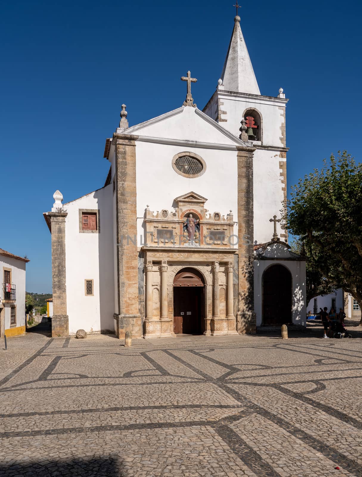Entrance to St Mary Church in walled town of Obidos in central Portugal by steheap