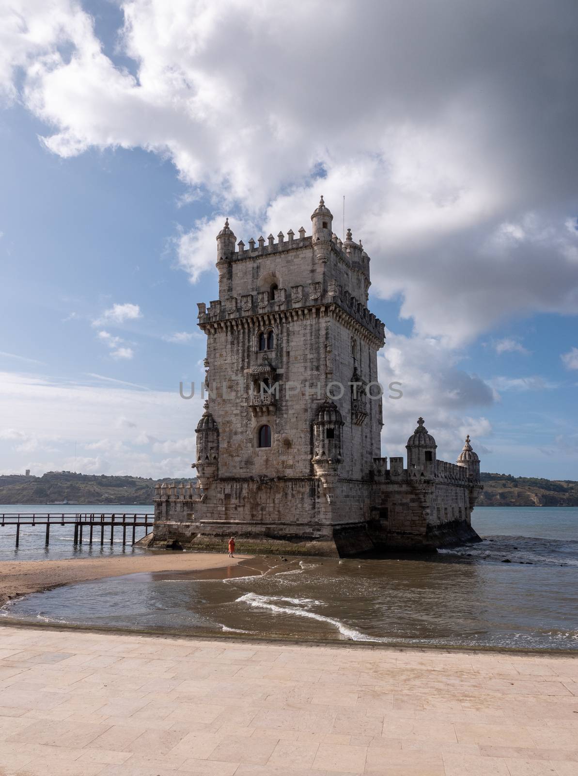 Panorama of the Tower of Belem near Lisbon by steheap