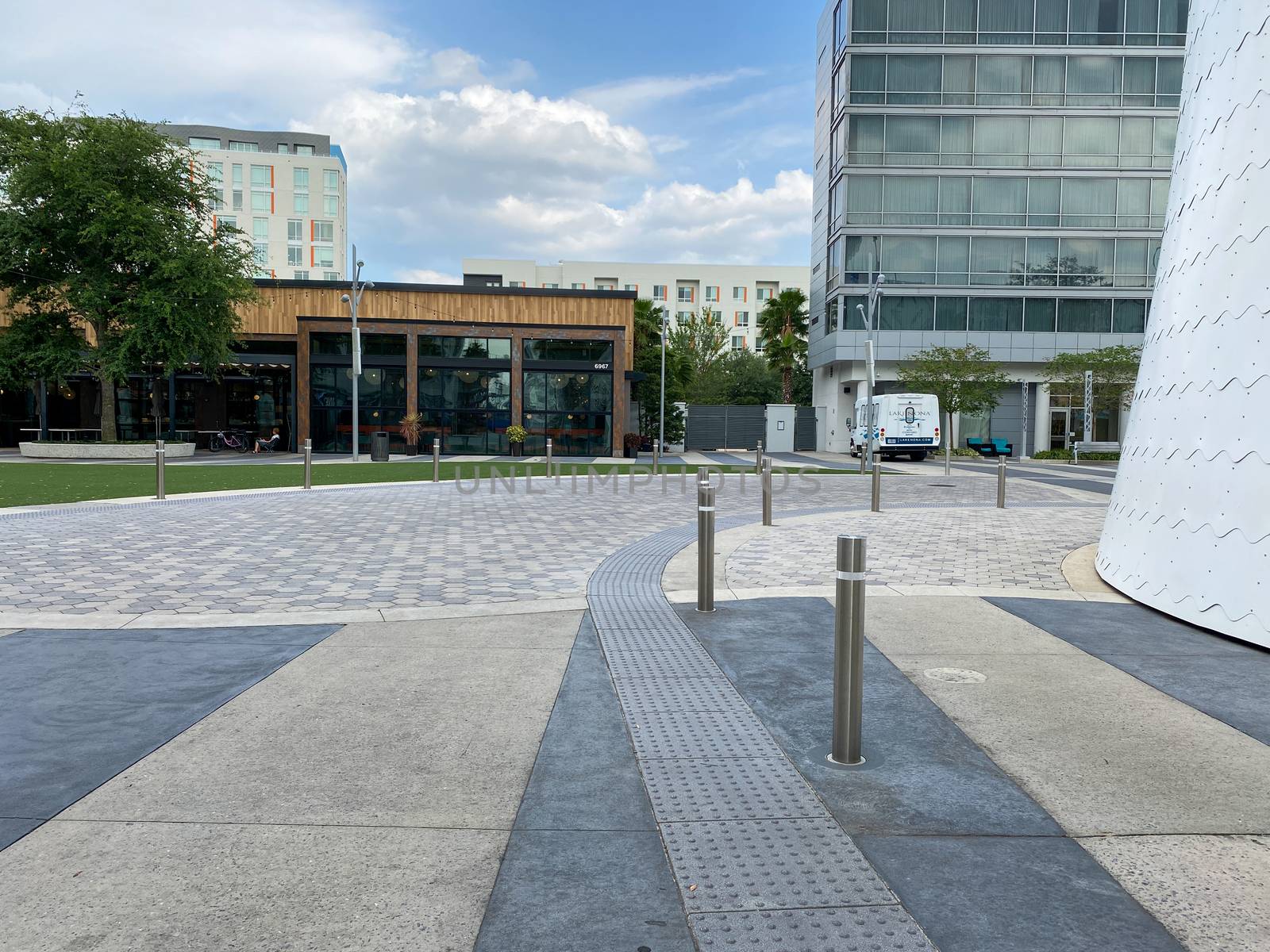 A crosswalk in the town center of Laureate Park in Lake Nona, Or by Jshanebutt