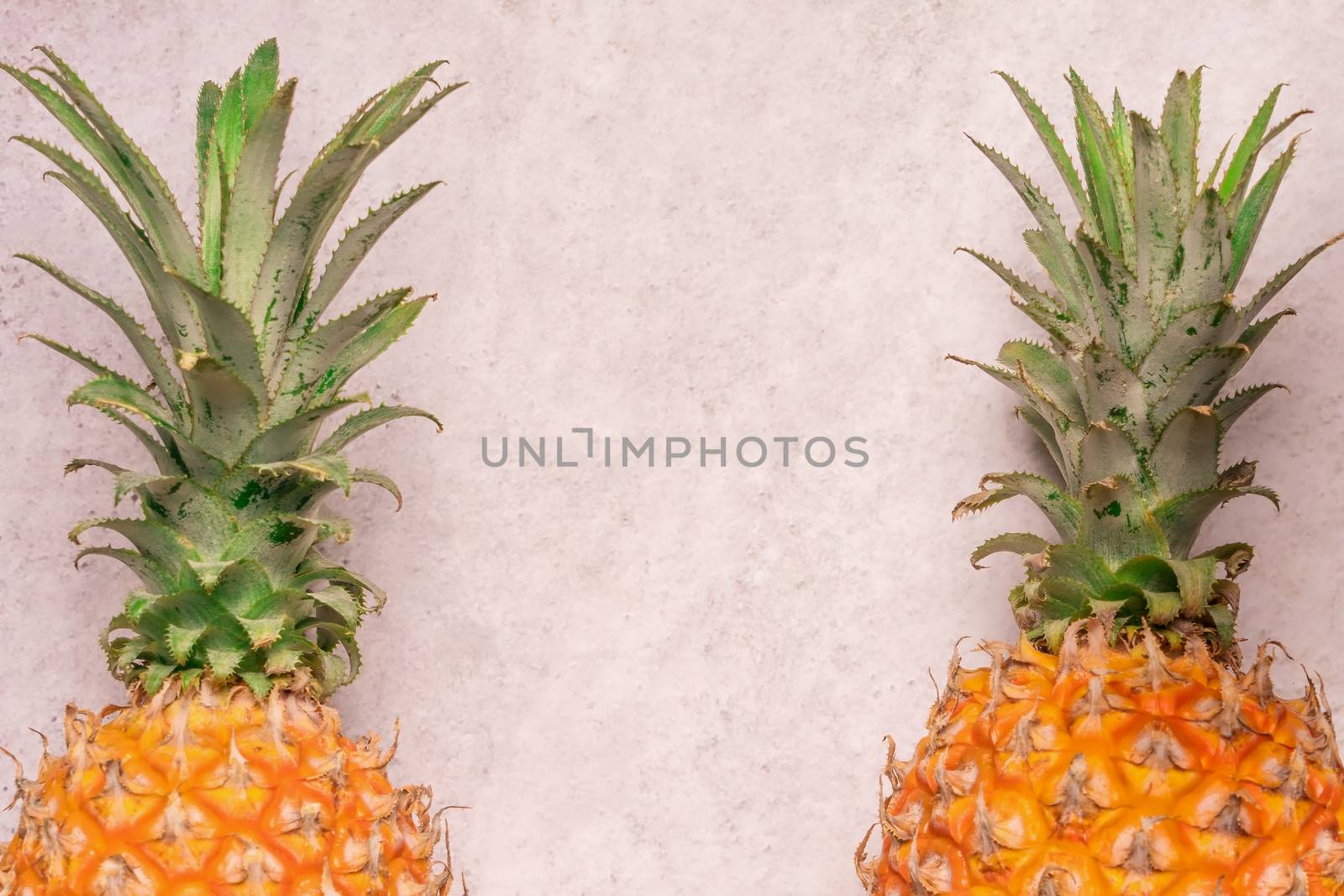 Tropical and Seasonal Summer Fruits. Pineapple Arranged with bla by psodaz