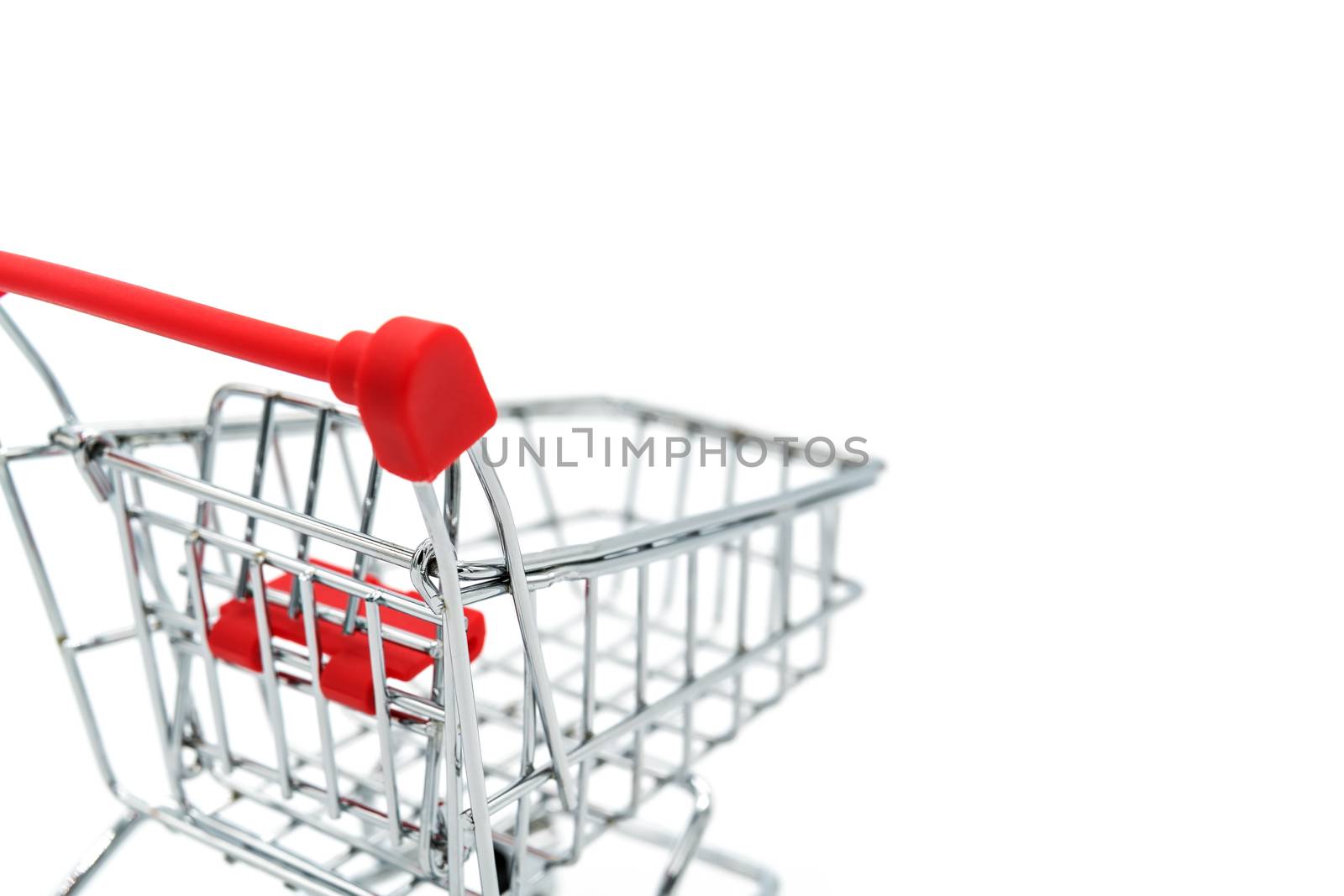 Empty shopping cart trolley isolated on white backgrounds