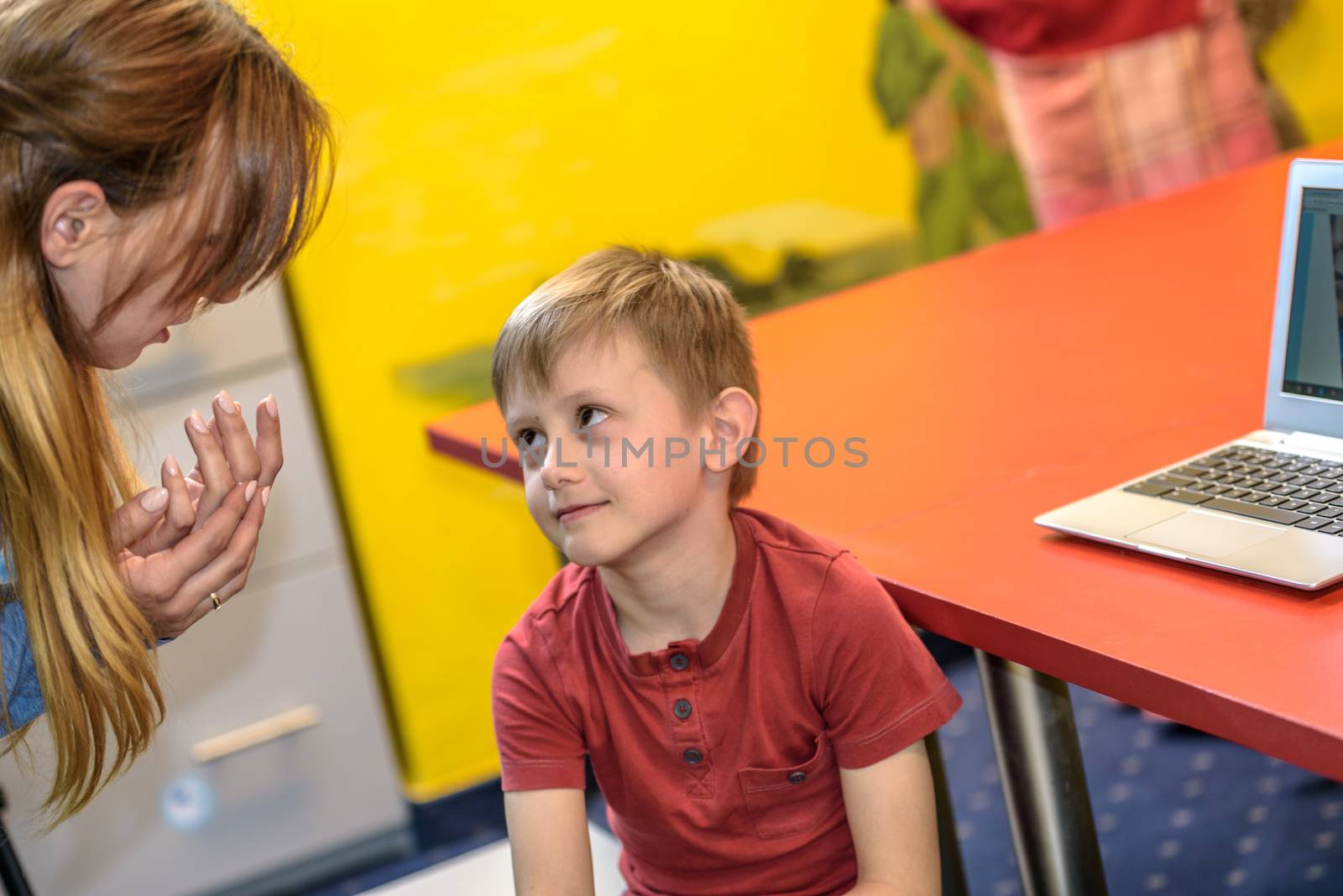 Angry parent forbids his kid to play games on the laptop