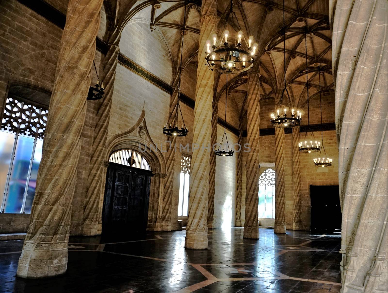 Photo of Valencia silk excahnge interior hall in Spain