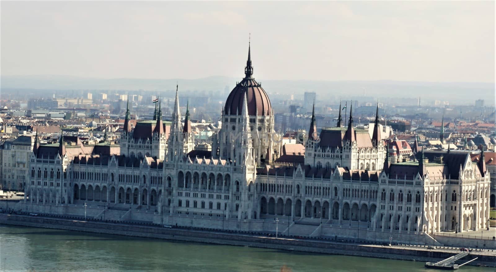 Hungarian Parliament Building with Danube and city view