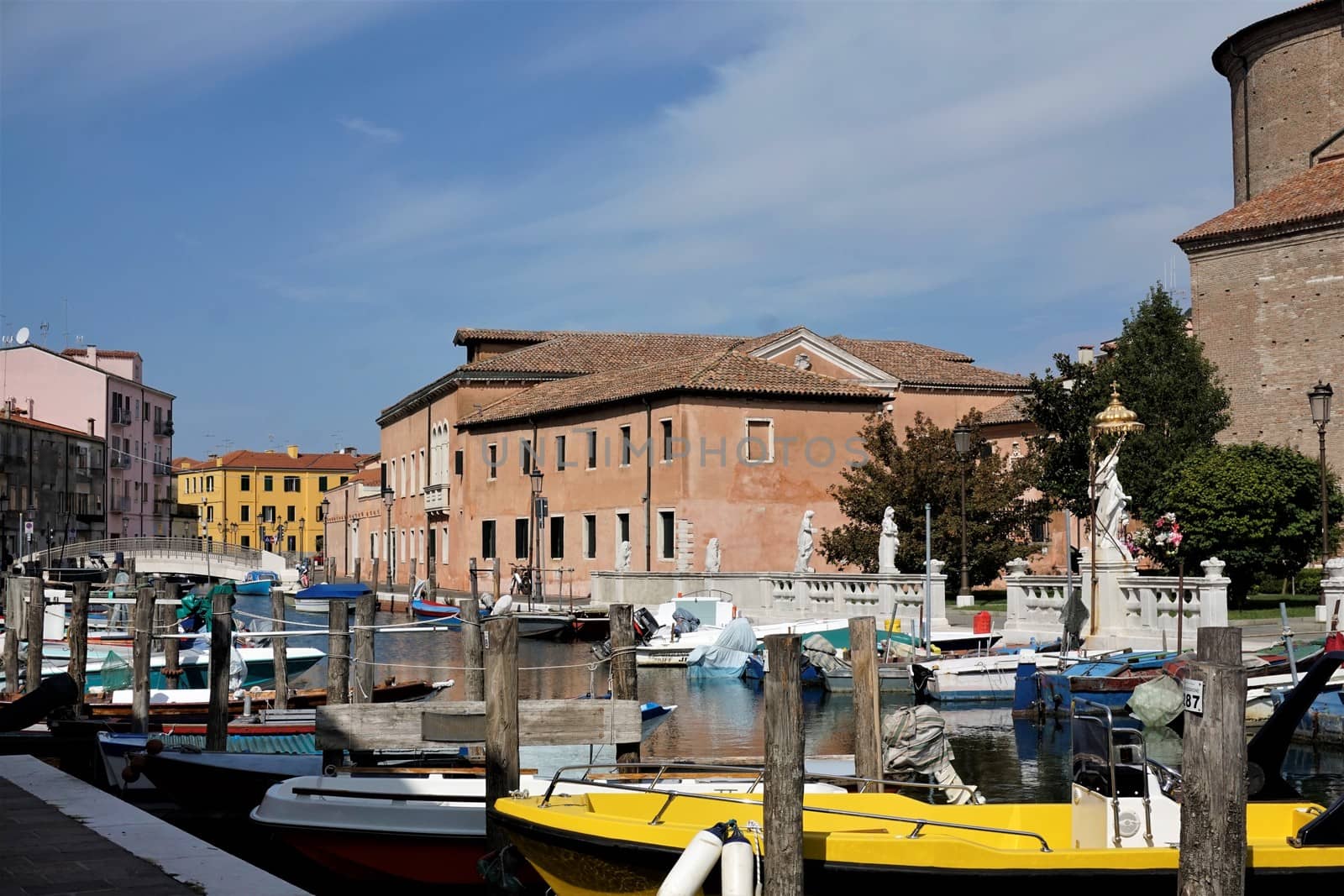 Small harbour in the city of Chioggia, Italy