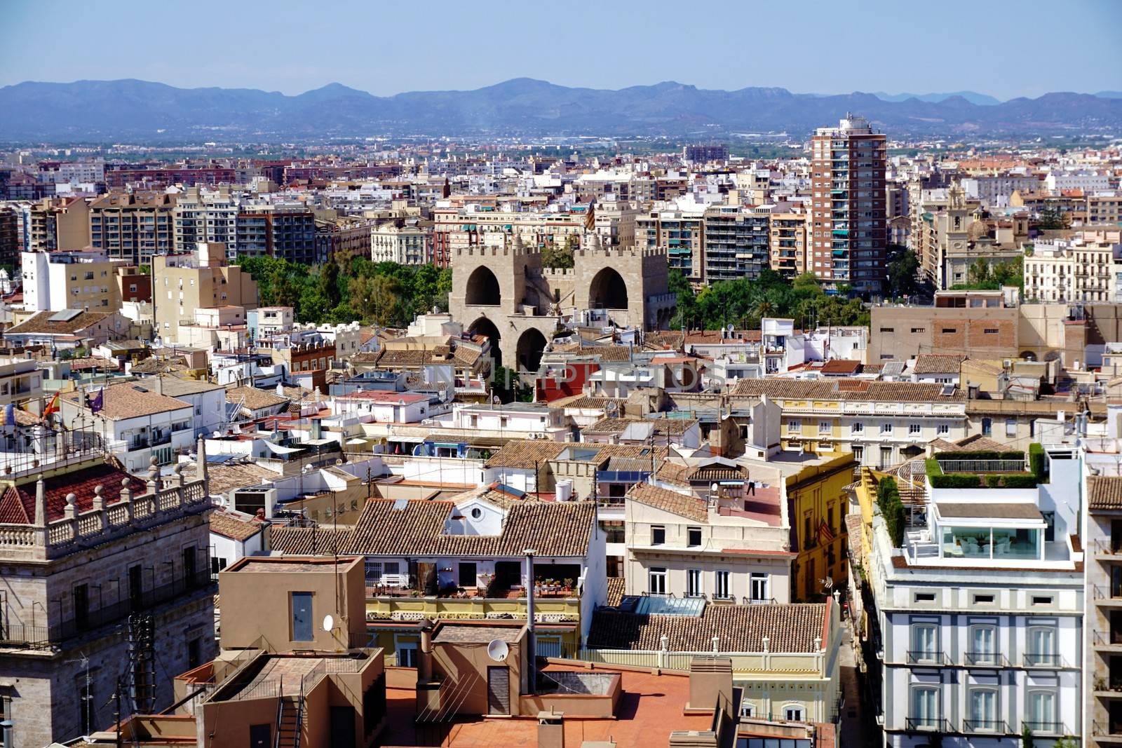 Roof top view over the city of Valencia, Spain