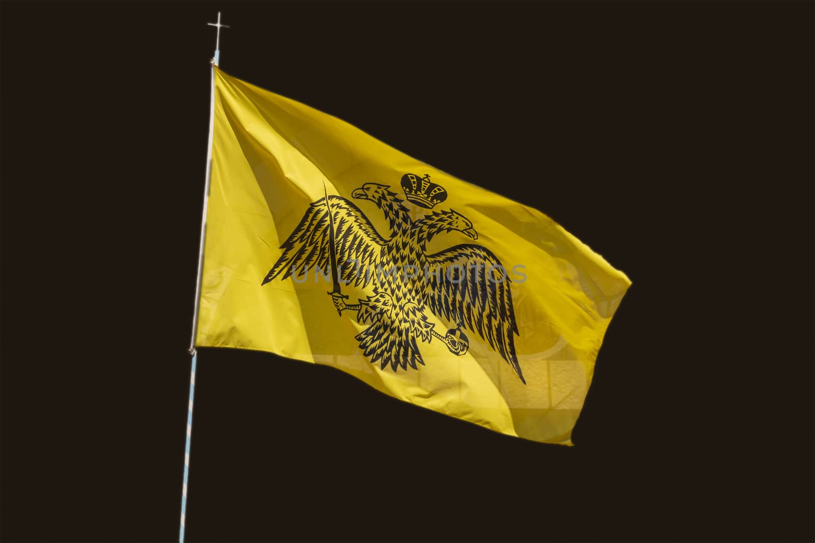 Byzantine flag isolated at black background by ankarb