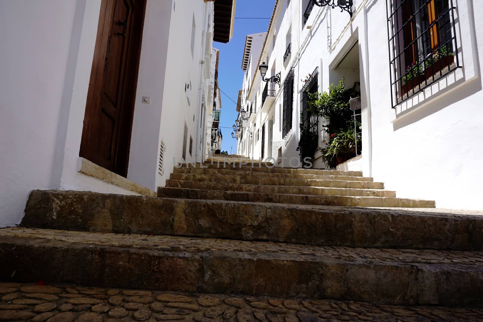 Stairs in the old town of Altea, Spain