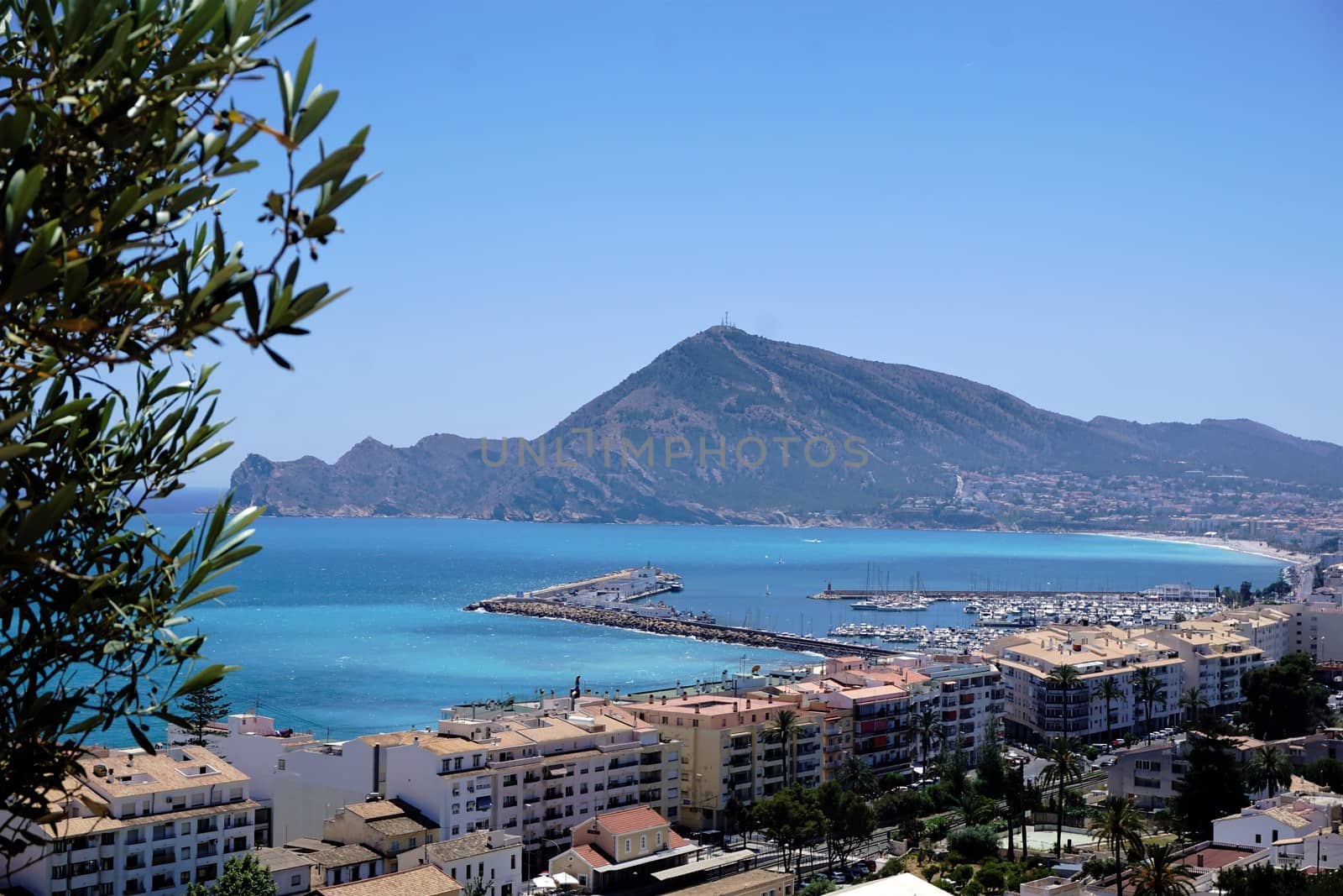 Turquois mediterranean sea and port in Altea by pisces2386