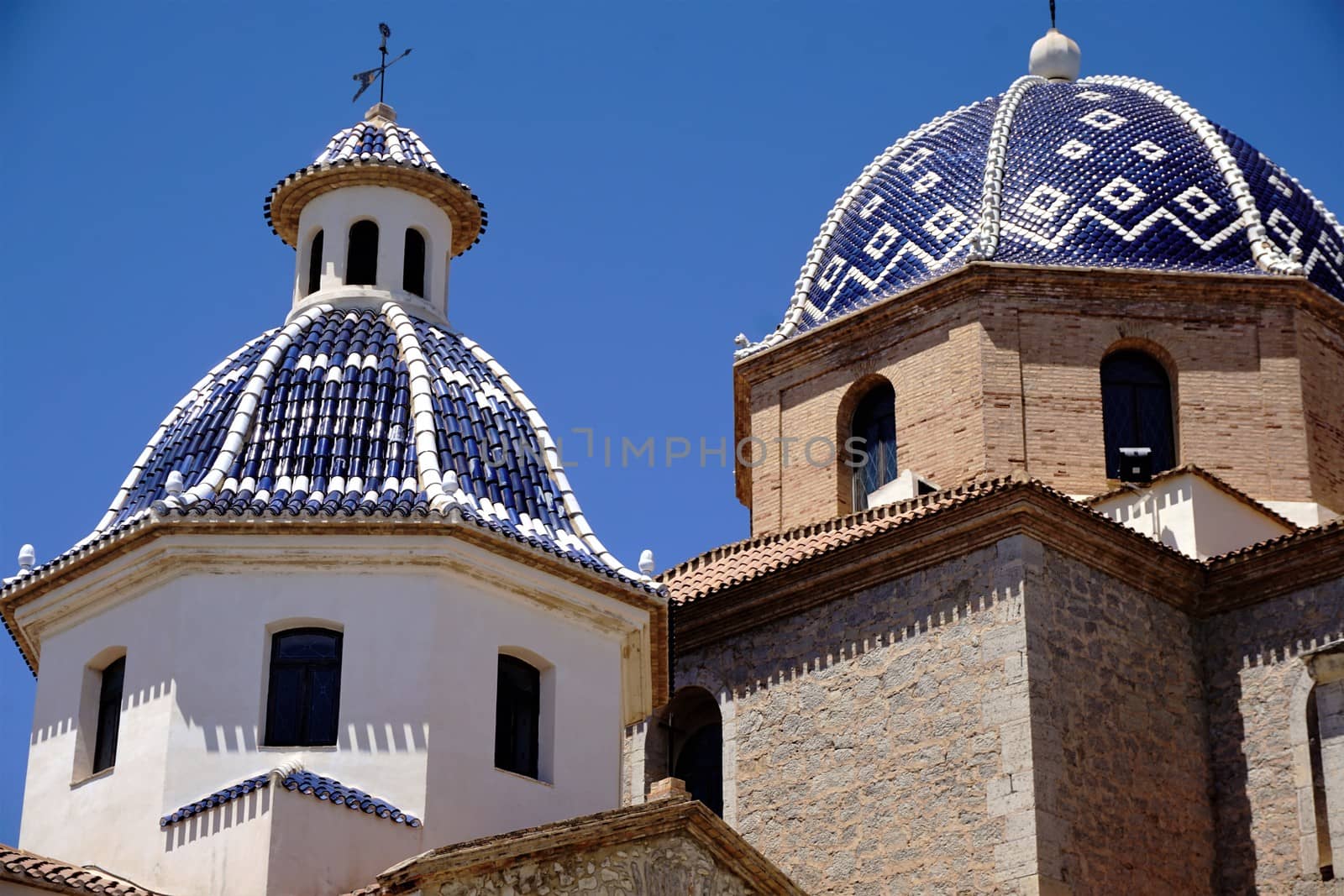 The beautiful roof of the church in Altea, Spain