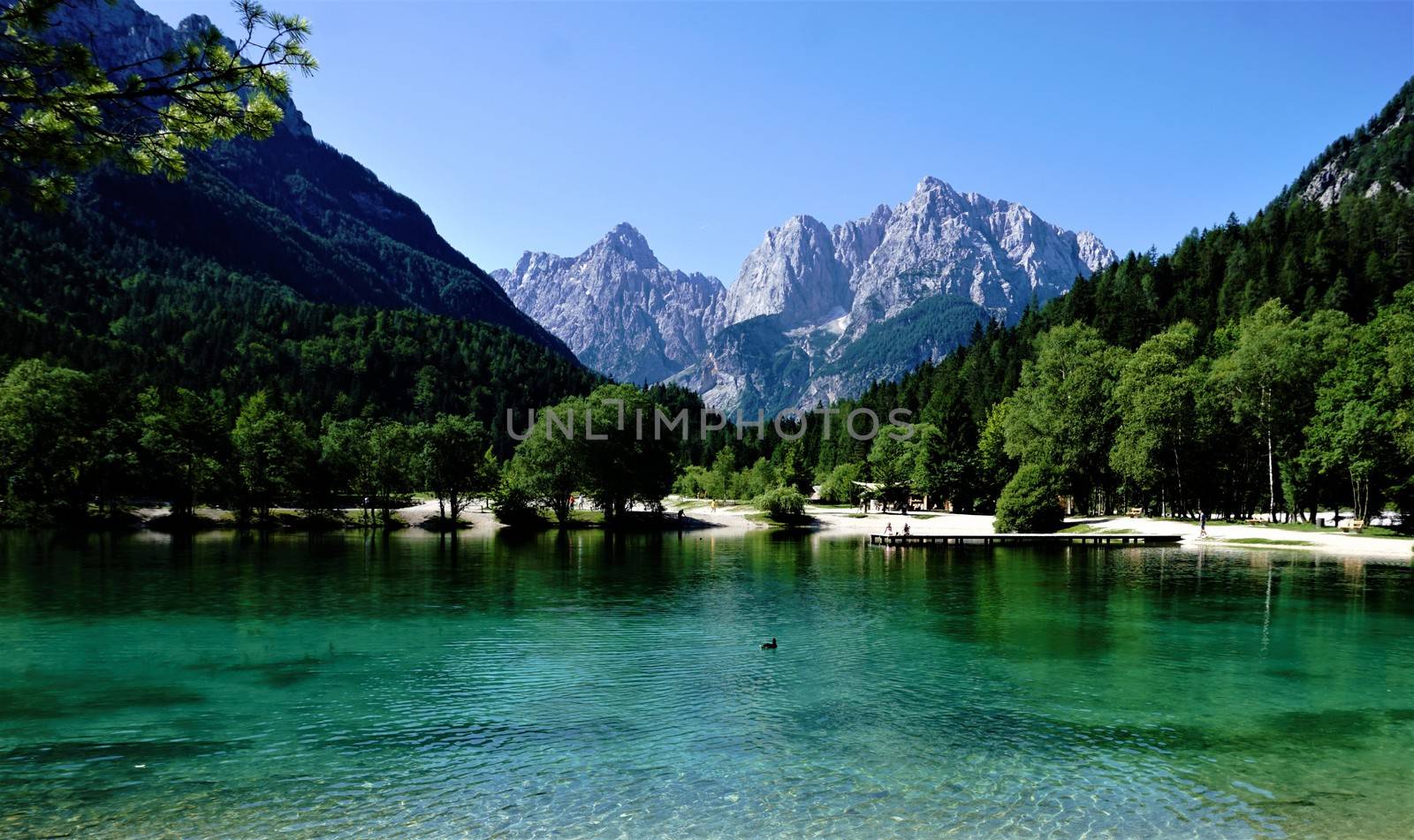 Beautiful view on Jasna Lake in Kranjska Gora, Slovenia