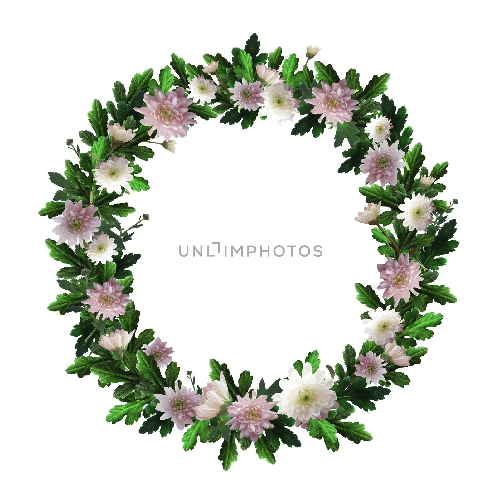 Wreath of flowers with space for text. by Rina_Dozornaya