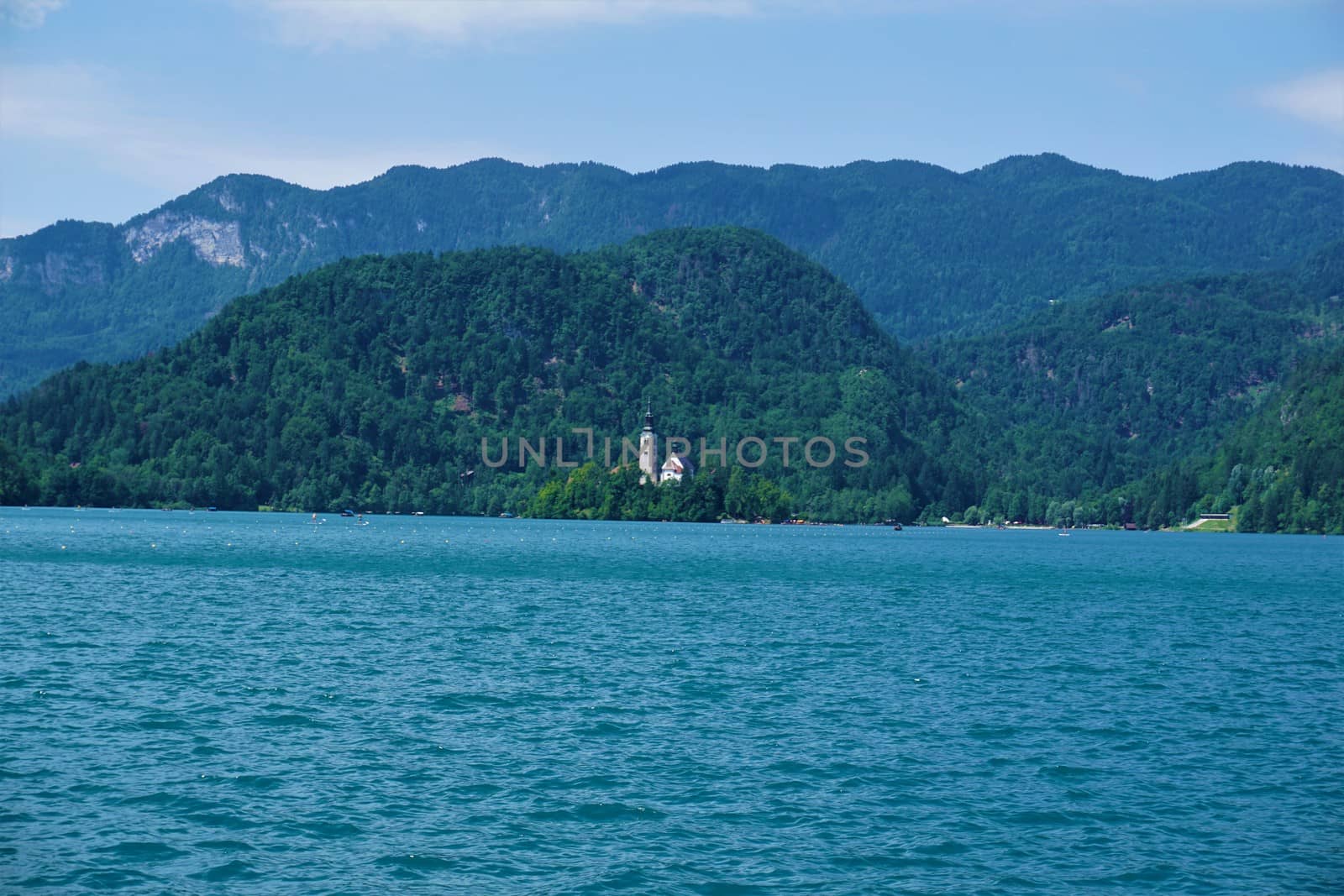 Lake Bled, Bled Island, mountains and hills Slovenia