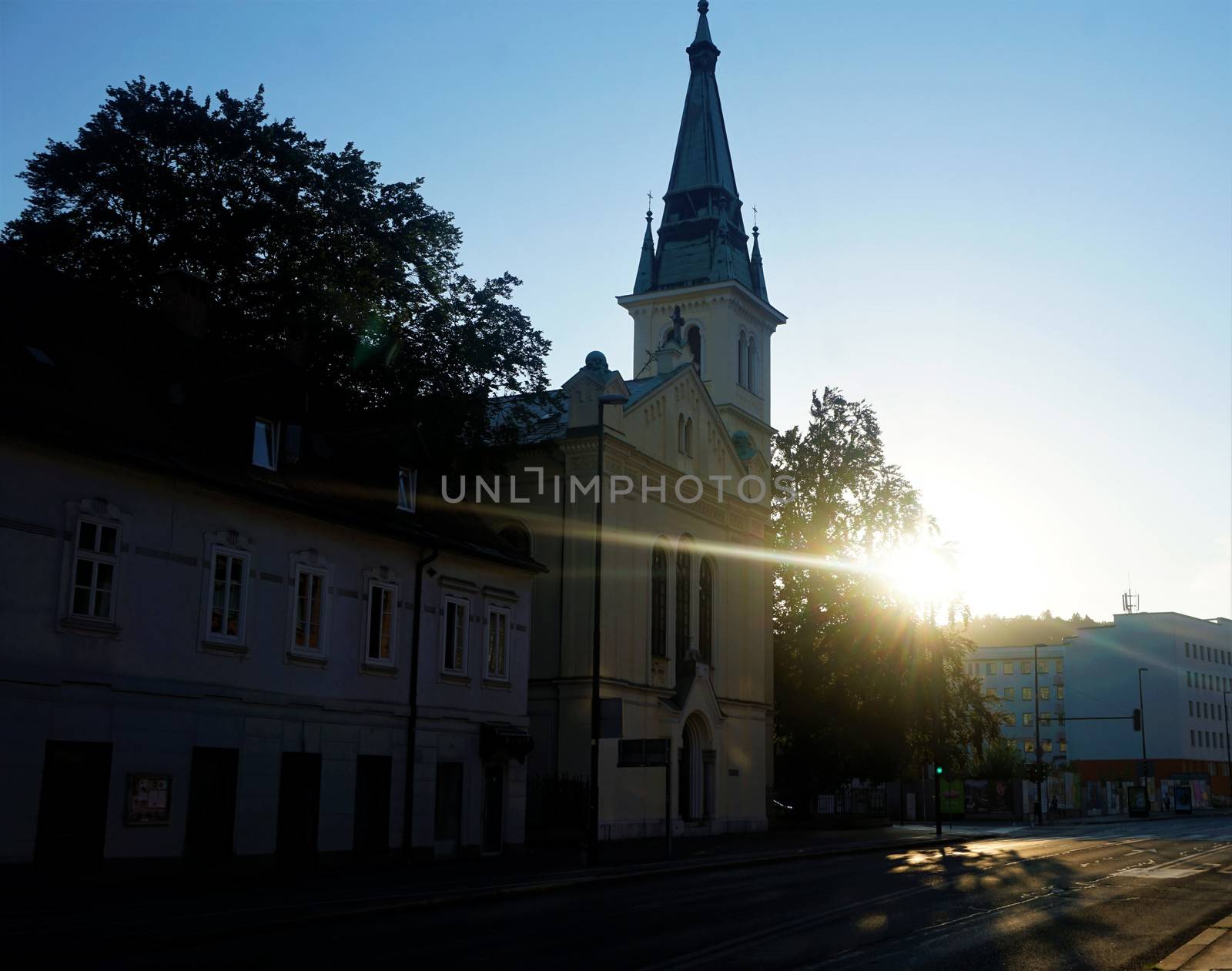 Evangelical church in Gosposvetska street Ljubljana by pisces2386