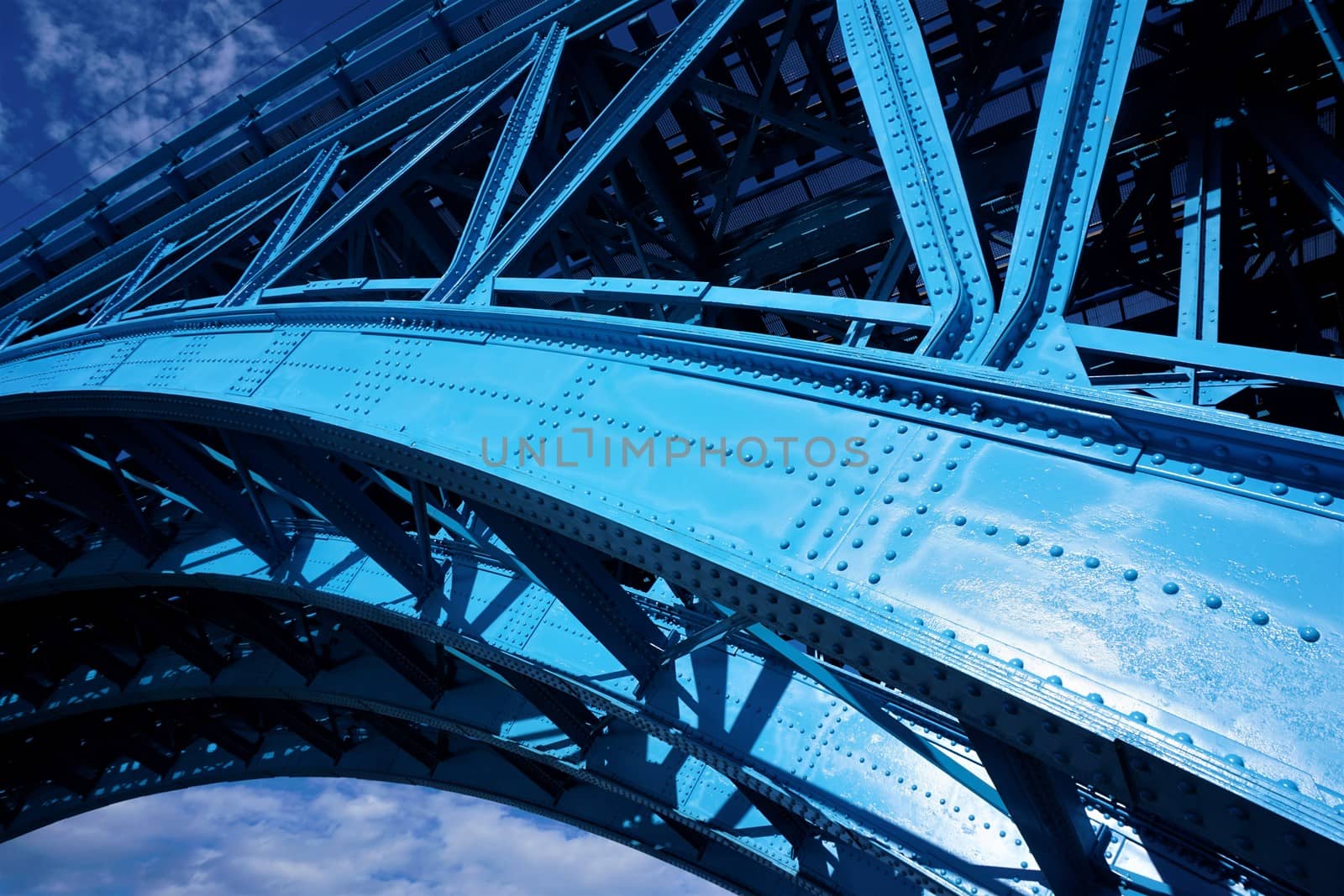 Close-up of blue bridge in Maribor, Slovenia by pisces2386