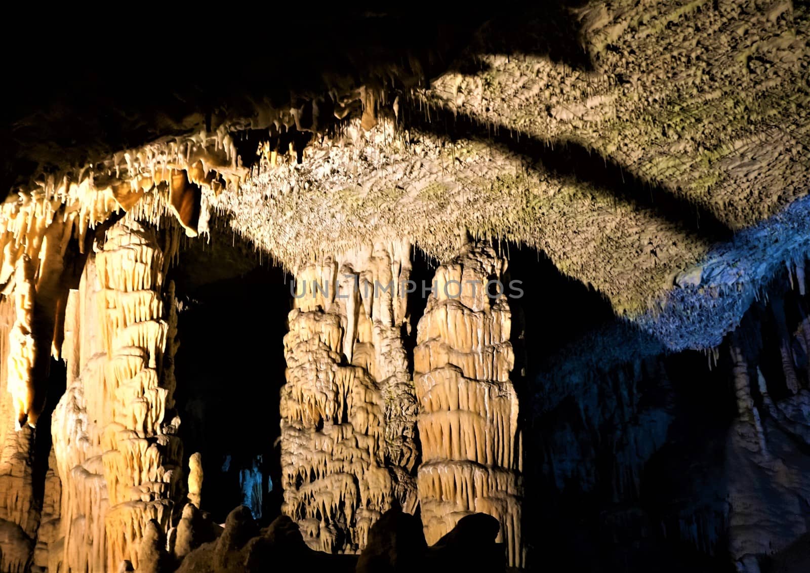 Dripstone columns in the spaghetti room of the Postojna caves by pisces2386