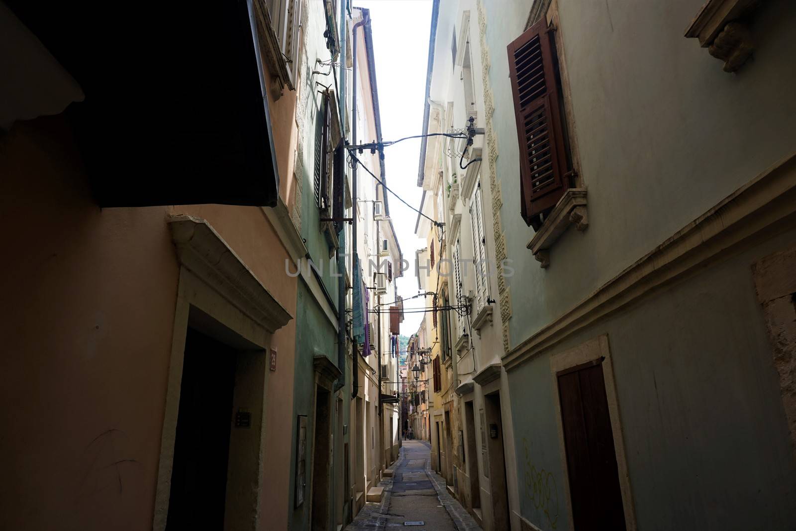 Narrow street in the backstreets of Piran by pisces2386