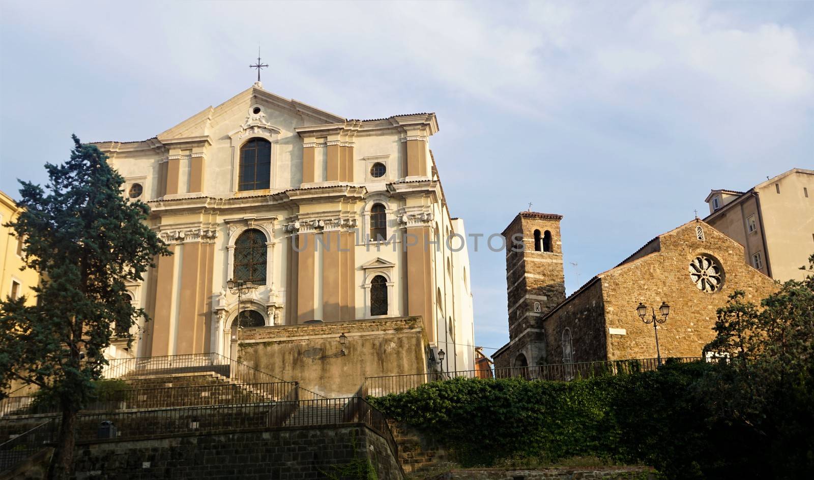 The churches Santa Maria Maggiore and San Silvestro in Trieste, Italy